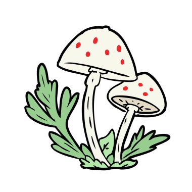 vektör çizim karikatür yabani mantar