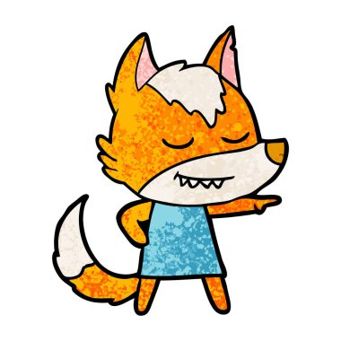 Tilki çizgi film karakteri vektör çizim