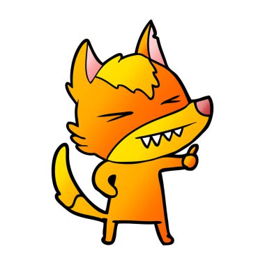 Tilki çizgi film karakteri vektör çizim