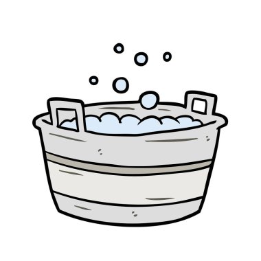 çizgi film eski teneke banyo su dolu