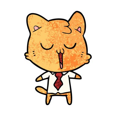 gömlek ve kravat karikatür kedi