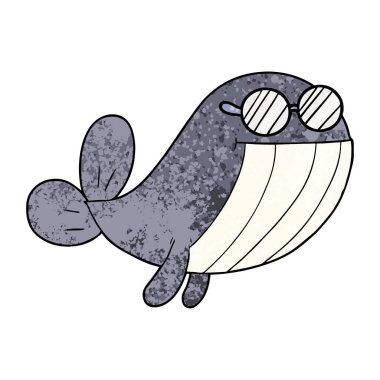 gözlük takan karikatür balina