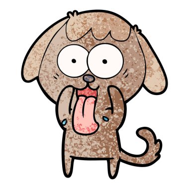 vektör çizim tasarım beyaz arka plan üzerinde izole sevimli çizgi köpek