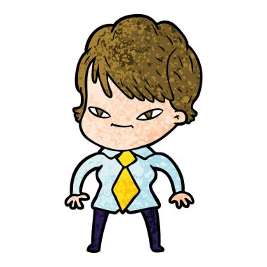 vektör çizim karikatür mutlu kadın