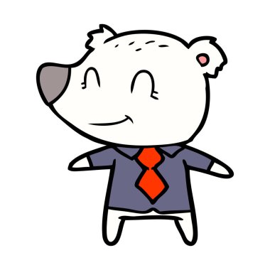 Kutup ayısı gömlek ve kravat karikatür