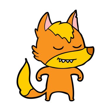 Tilki çizgi film karakteri vektör çizim