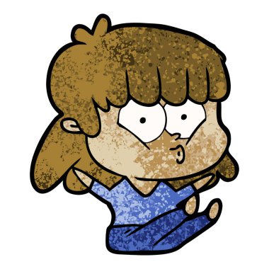 vektör çizim karikatür kız ıslık