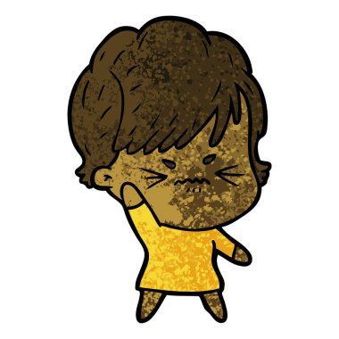 vektör çizim karikatür sinir bozucu kadın