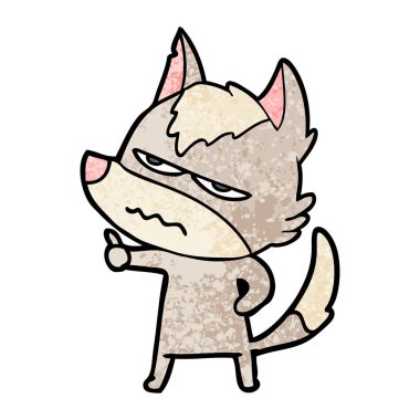 vektör çizim karikatür rahatsız kurt