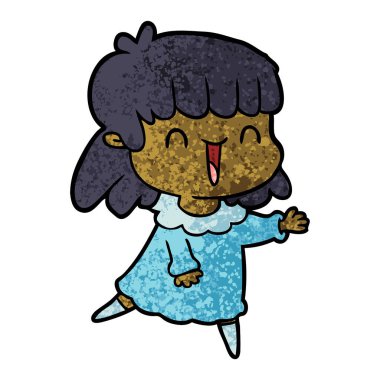 Çizgi filmdeki kadının vektör çizimi