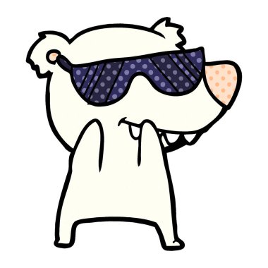 çizgi film ayı güneş gözlüğü takıyor