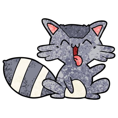 sevimli çizgi Rakun vektör çizim