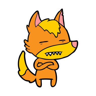 Tilki çizgi film karakteri vektör çizim