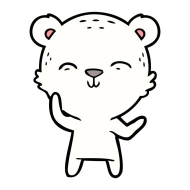 mutlu kutup ayısı karikatür vektör çizim