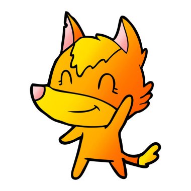 Tilki çizgi film karakteri vektör çizim