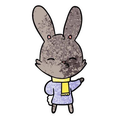 meraklı bunny çizgi vektör çizim