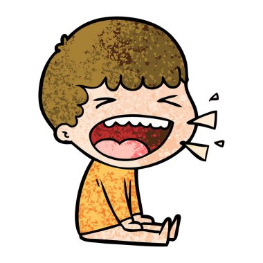 adam gülüyor karikatür vektör çizim