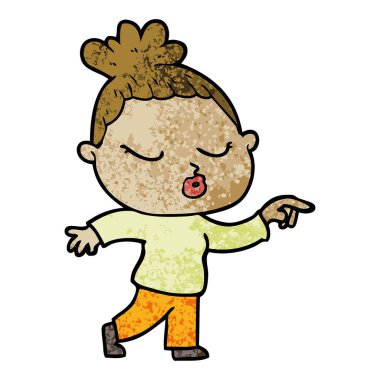 vektör çizim karikatür sakin kadın