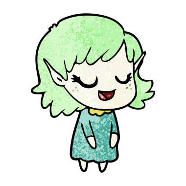 vektör çizim karikatür elf kızı