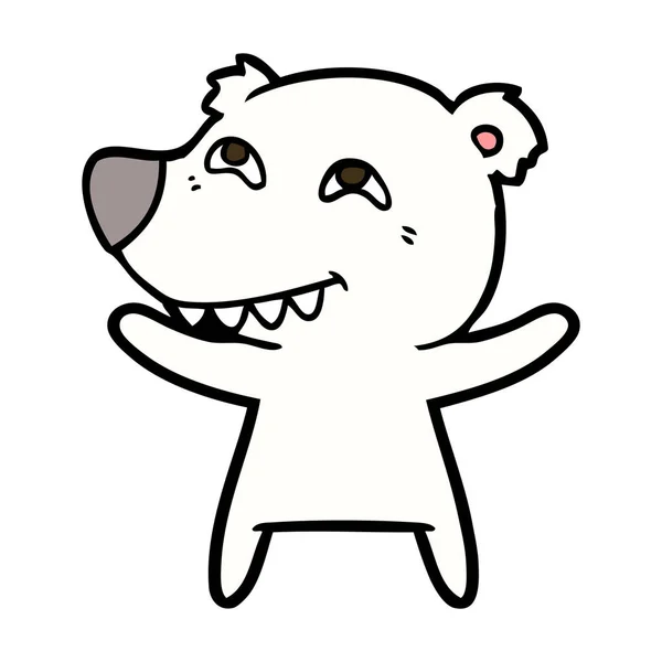 Vector Illustration Polar Bear Cartoon — 스톡 벡터