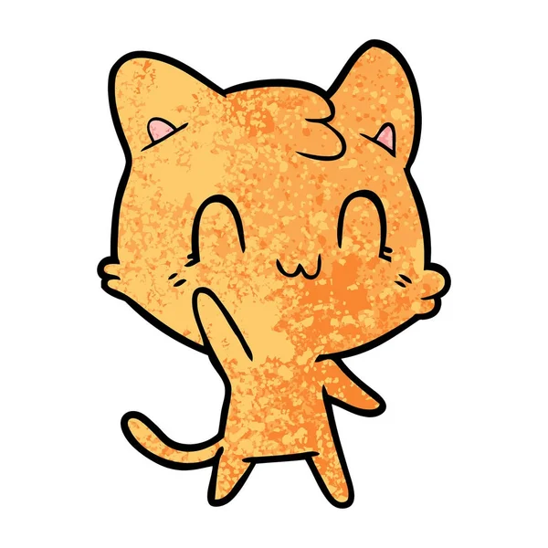 Vector Ilustración Dibujos Animados Gato Feliz — Vector de stock