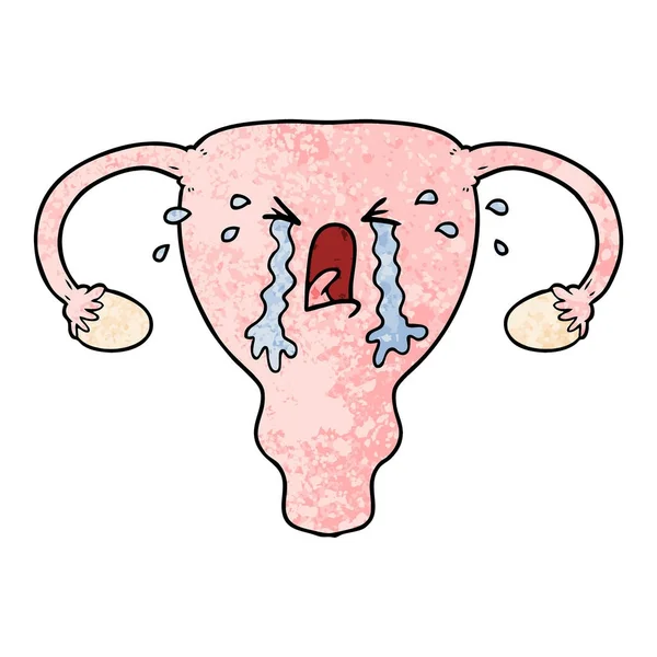 Illustrazione Vettoriale Dell Utero Del Fumetto — Vettoriale Stock