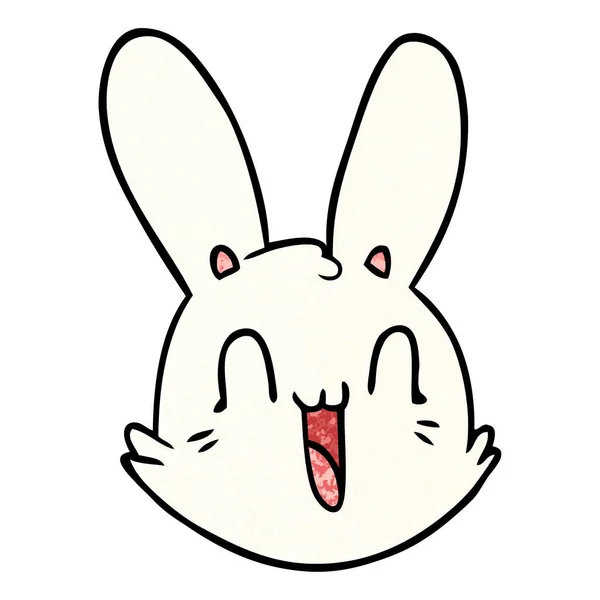Tecknad Galen Happy Bunny Ansikte — Stock vektor