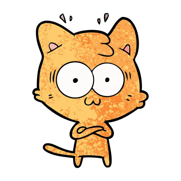 Vector Ilustración Dibujos Animados Sorprendido Gato — Vector de stock