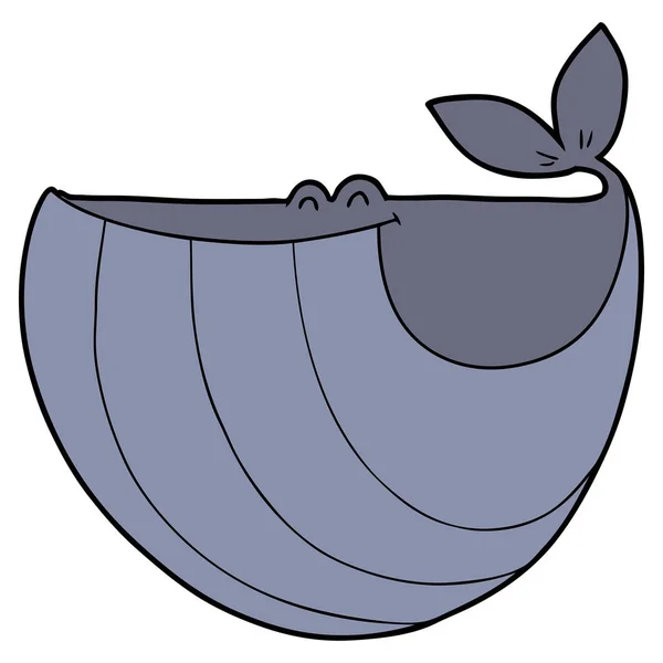 Vektorillustration Glad Cartoon Whale — Stock vektor