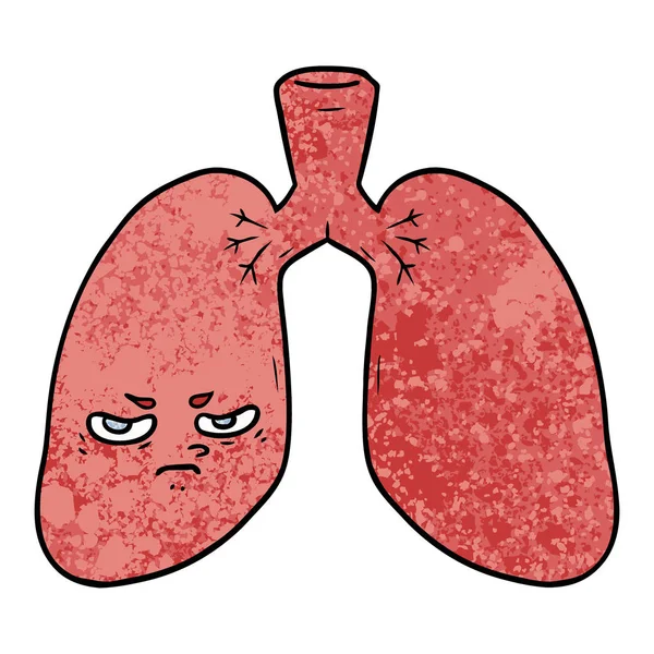 Vector Illustration Cartoon Angry Lungs — Stock Vector