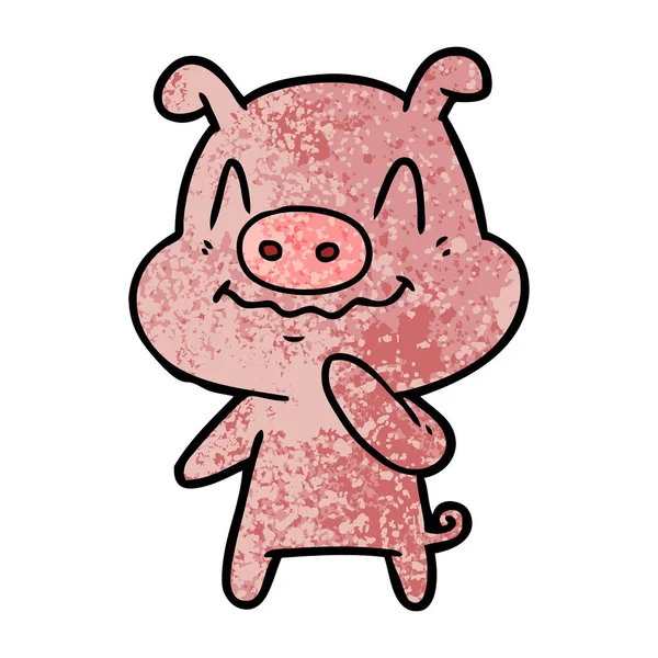 Vector Illustration Cartoon Pig — Stock Vector