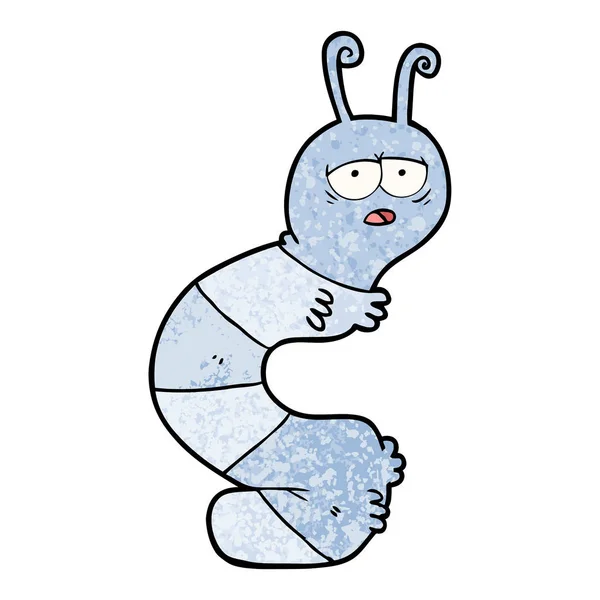 Wektor Ilustracja Kreskówka Zmęczony Caterpillar — Wektor stockowy