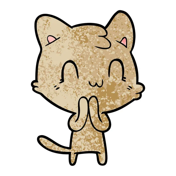 Vektorillustration Cartoon Happy Cat — Stock vektor