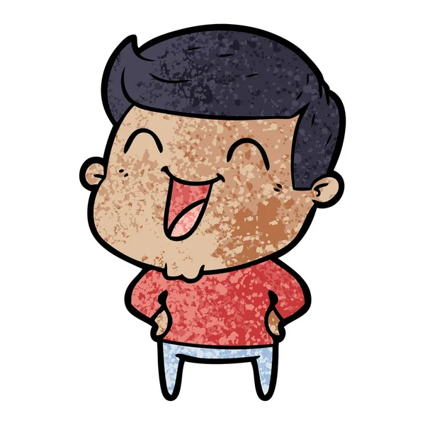 Vector Ilustración Dibujos Animados Hombre Riendo — Vector de stock