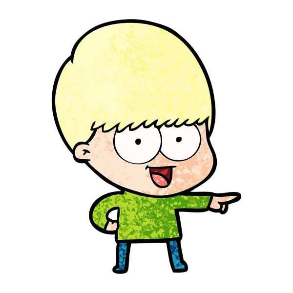 Happy Cartoon Jongen Wijzen — Stockvector