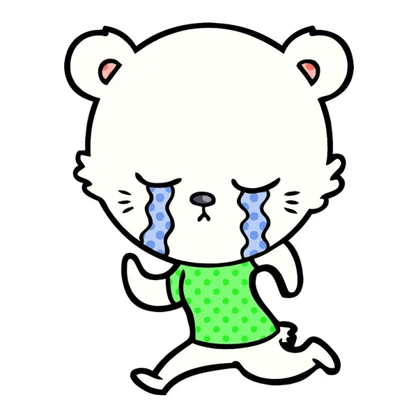 Triste Petit Ours Polaire Dessin Animé — Image vectorielle