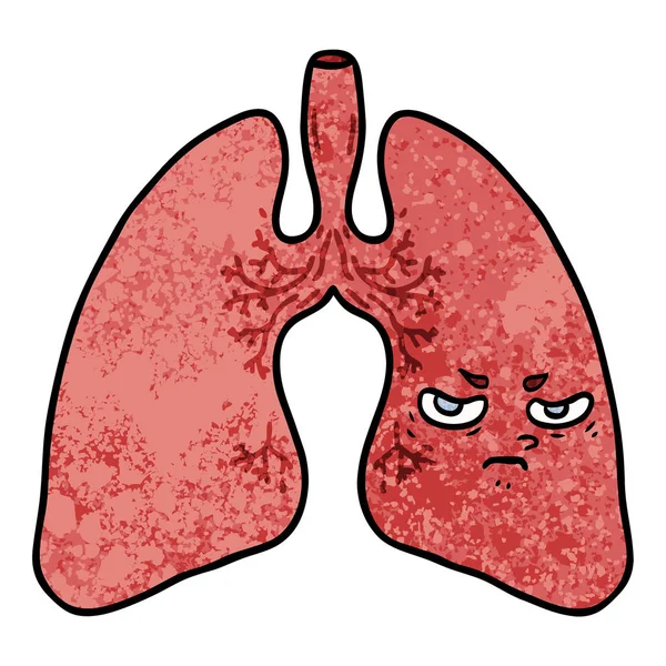 Vector Ilustración Los Pulmones Dibujos Animados — Archivo Imágenes Vectoriales