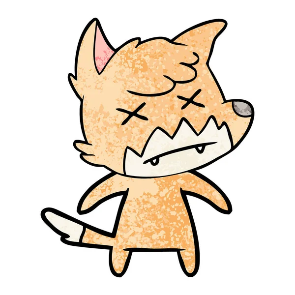 卡通死狐狸的矢量插图 — 图库矢量图片