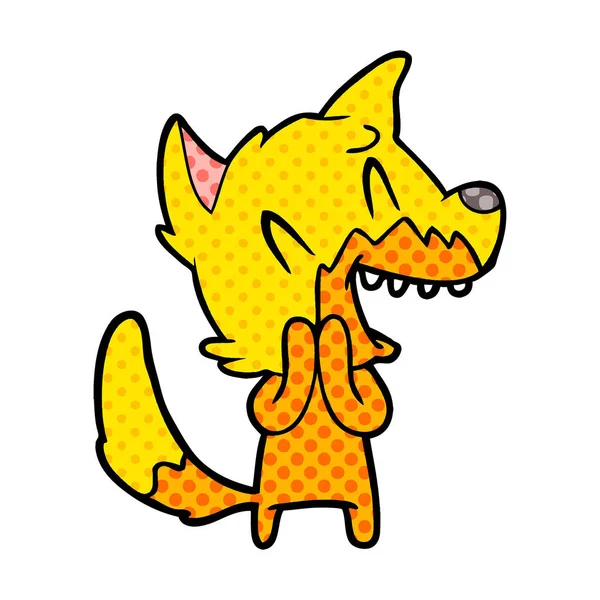 Ilustrație Vectorială Personajului Desene Animate Vulpe — Vector de stoc