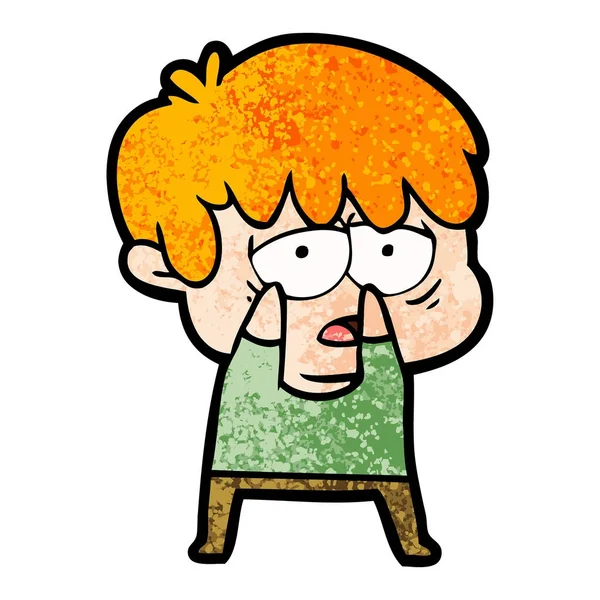 Vektorové Ilustrace Kreslené Vyčerpaná Chlapče — Stockový vektor