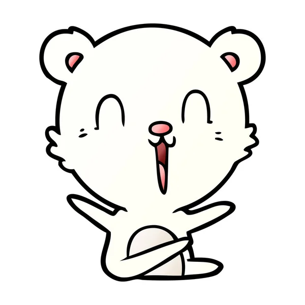 Vektor Ilustrasi Kartun Beruang Kutub Bahagia - Stok Vektor