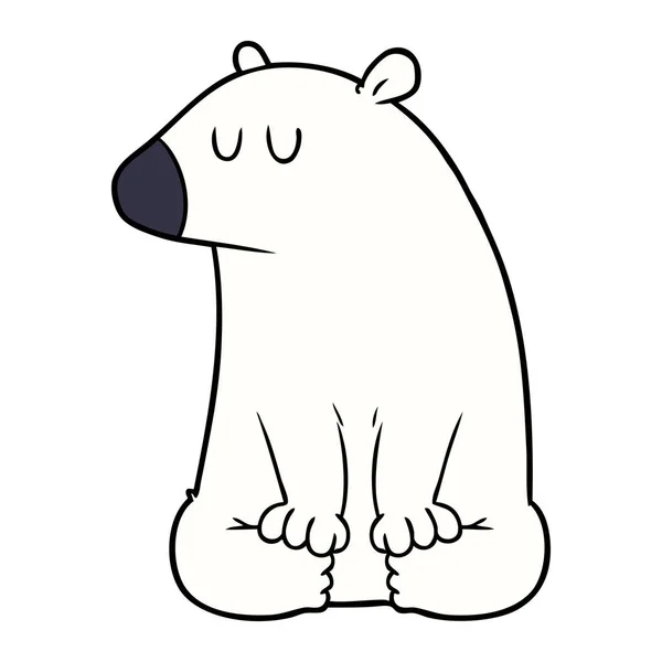 Illustration Vectorielle Bande Dessinée Ours Blanc — Image vectorielle