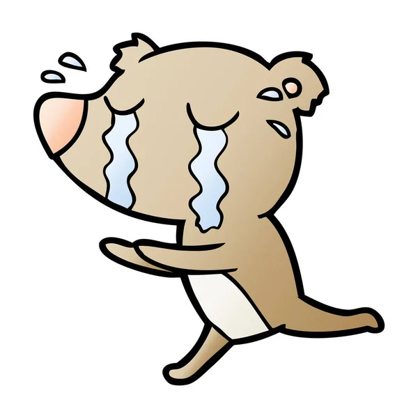 Pianto Orso Cartone Animato Chraracter — Vettoriale Stock