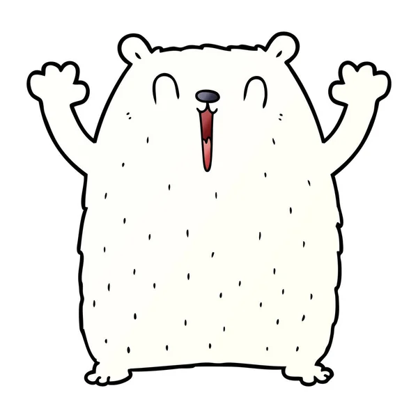 Ilustração Vetorial Desenhos Animados Urso Polar Feliz — Vetor de Stock