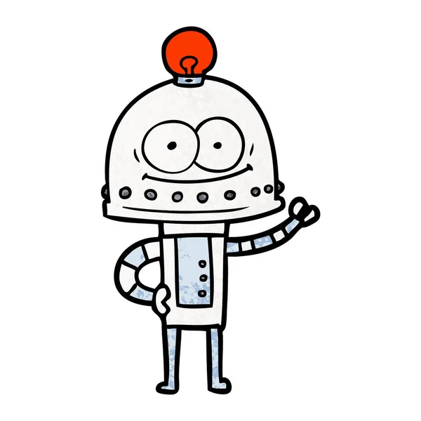 電球と幸せの箱ロボット — ストックベクタ