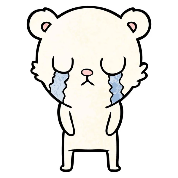 Desenho Animado Urso Polar Chorando — Vetor de Stock