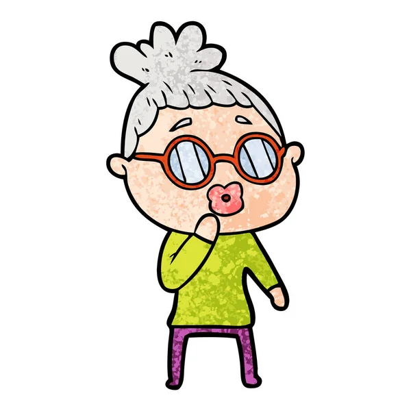 Old Woman Vector Illustration — Stock Vector