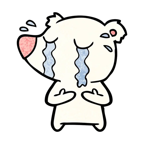 Triste Pequeno Urso Polar Desenhos Animados —  Vetores de Stock