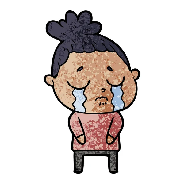 Vektorillustration Der Weinenden Frau Cartoon — Stockvektor