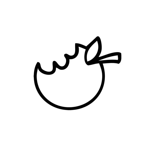 Illustration Vectorielle Dessin Animé Mordu Pomme — Image vectorielle